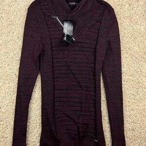 LCR Black Edition Mens Maroon Neck Zip Pullover Sweater Sz XL NEW Neogrunge